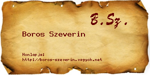 Boros Szeverin névjegykártya